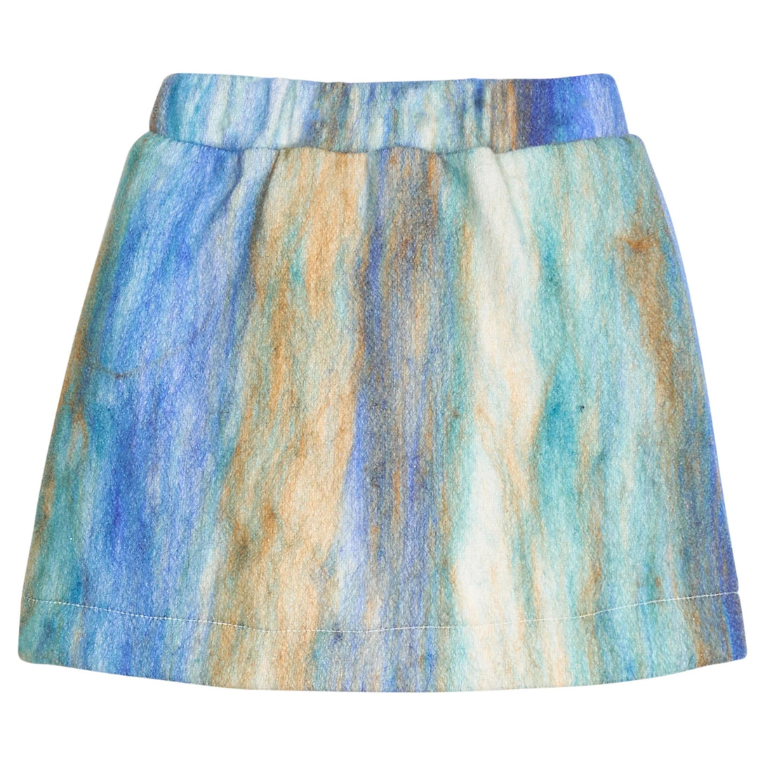 Mini Skirt - Blue Multi Stripe Wool