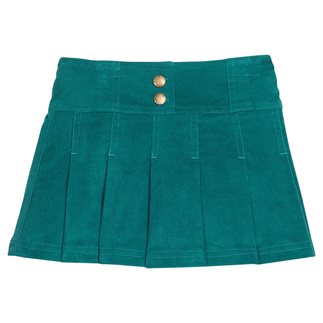 Pleated Mini Skirt - Peacock Velvet