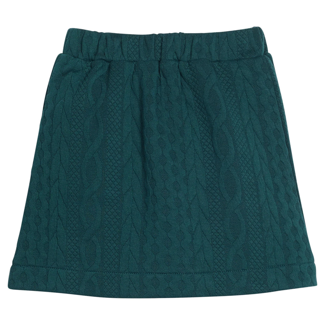 Quilted Mini Skirt - Emerald Cable
