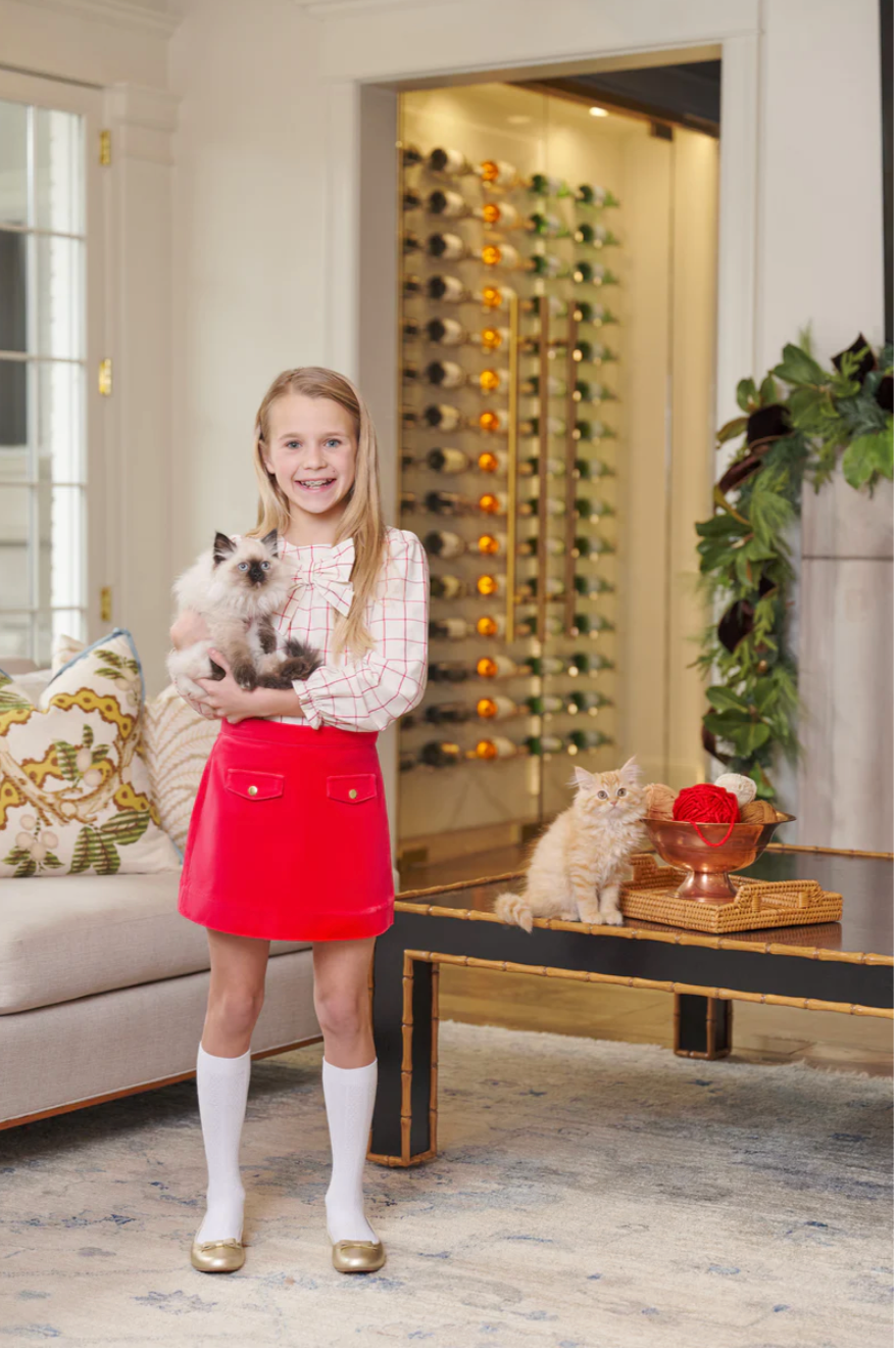 Perrin Pocket Skirt Velveteen Richmond Red