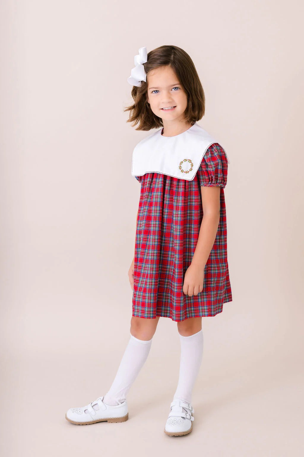 Hope Chest Dress Woodstock Plaid Wreath