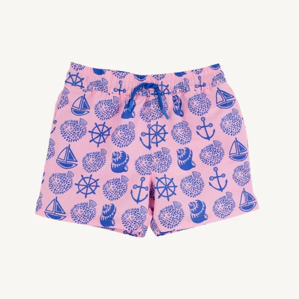 Tortola Swim Trunks Wilmington Waters Pier Party Pink