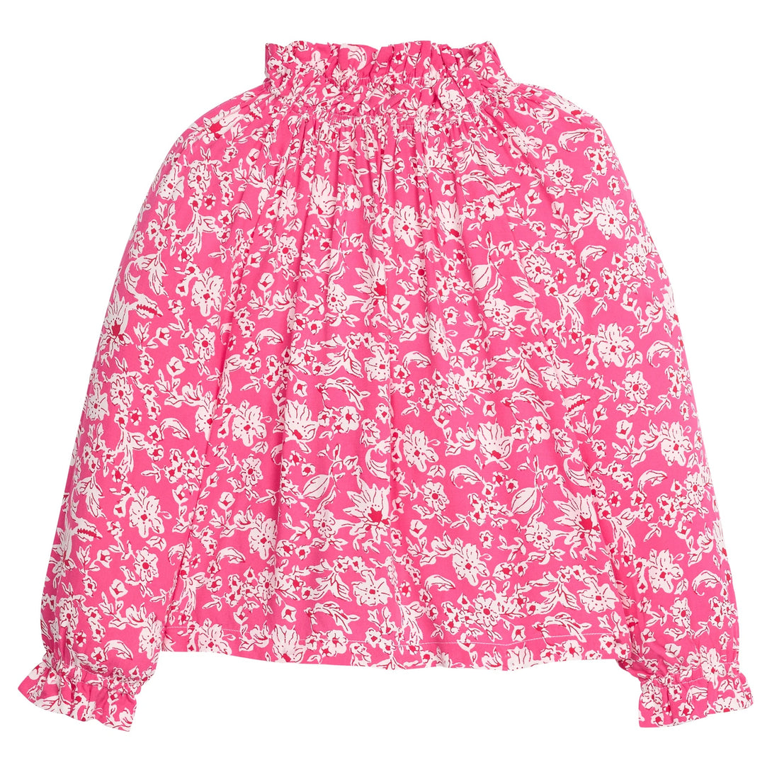 Tory Top - Hot Pink Abstract Floral