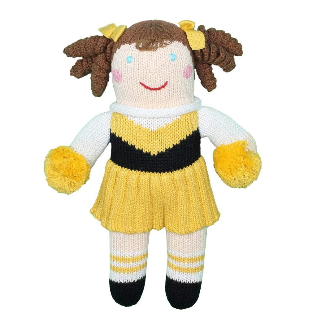 Cheerleader Knit Doll - Black & Gold