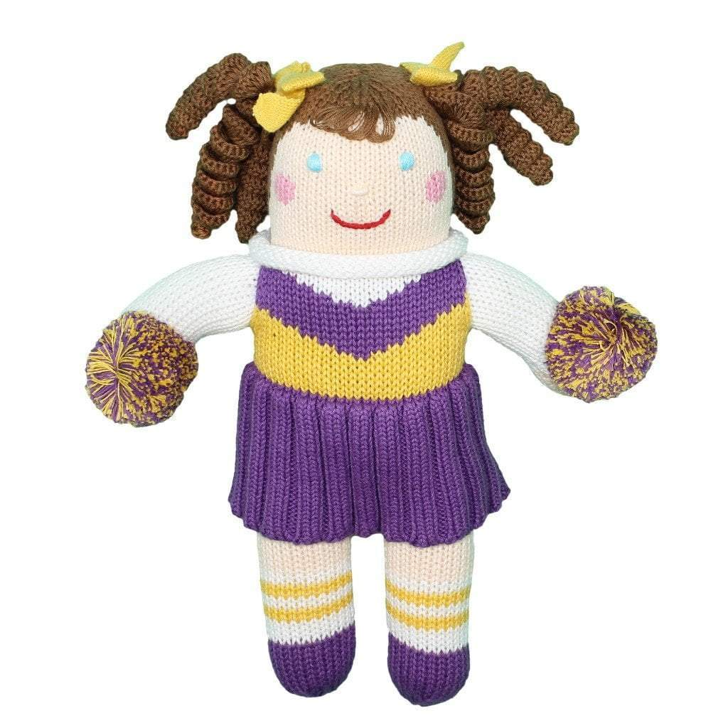 Cheerleader Knit Doll - Purple & Gold