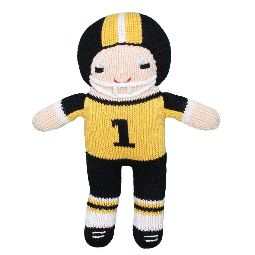Football Player Knit Doll - Black & Gold