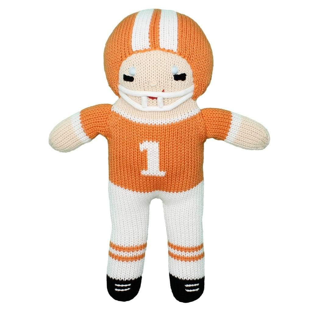 Football Player Knit Doll - Orange and White