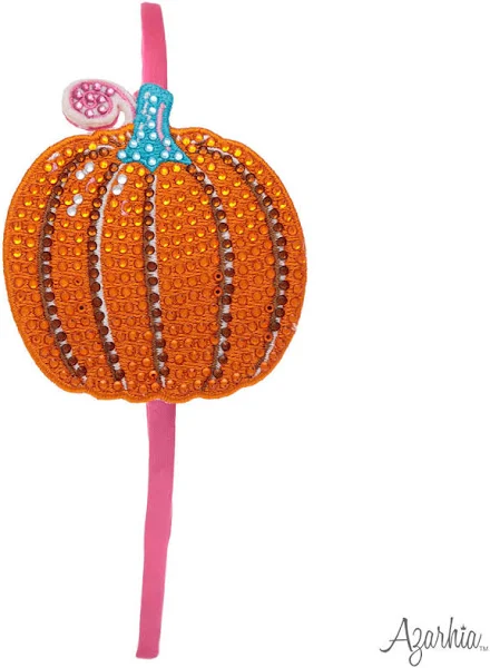 Pumpkin Rhinestone Patch Headband