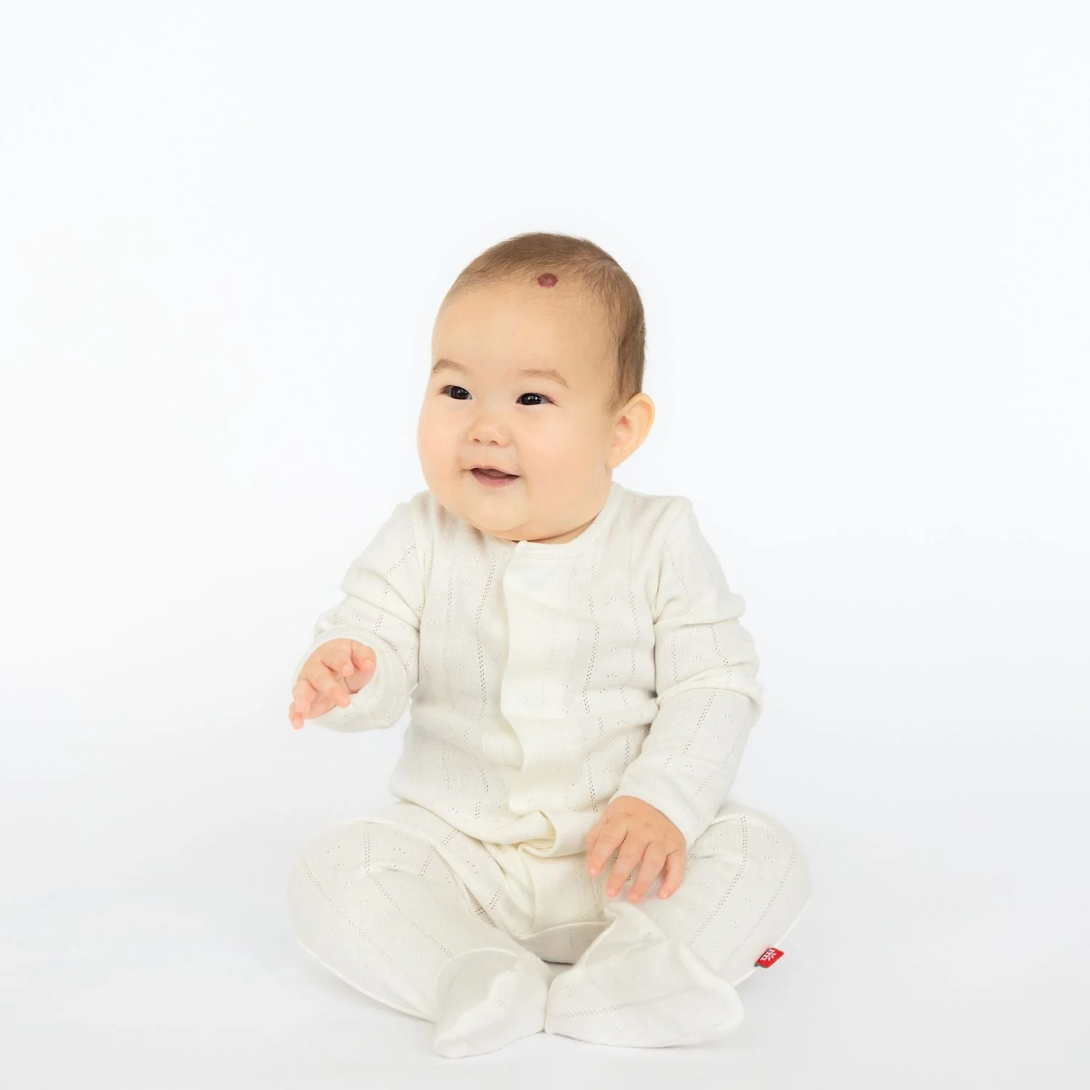Love Lines Tofu Organic Pointelle Footie