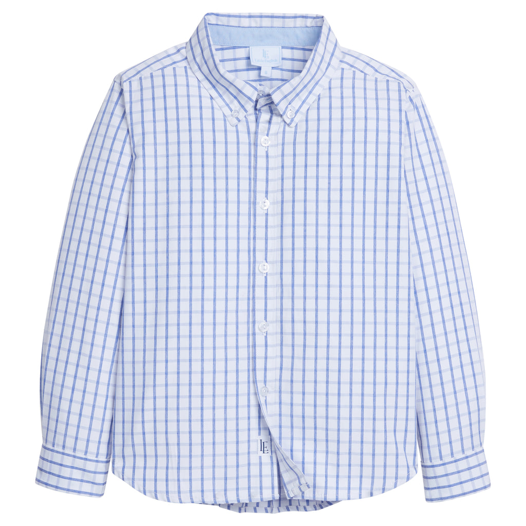Button Down Shirt Royal Windowpane