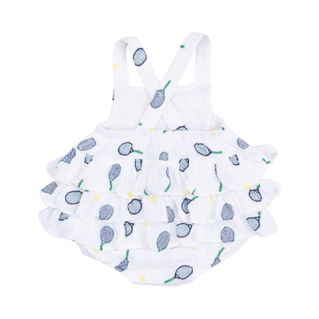 Tennis Muslin Ruffle Sunsuit