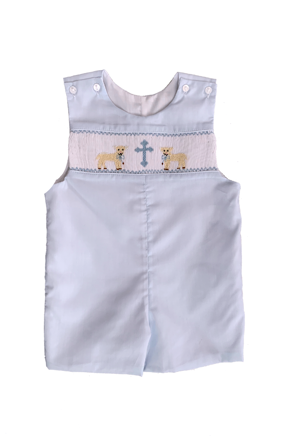 Worthy Is The Lamb Smocked Blue Shortall