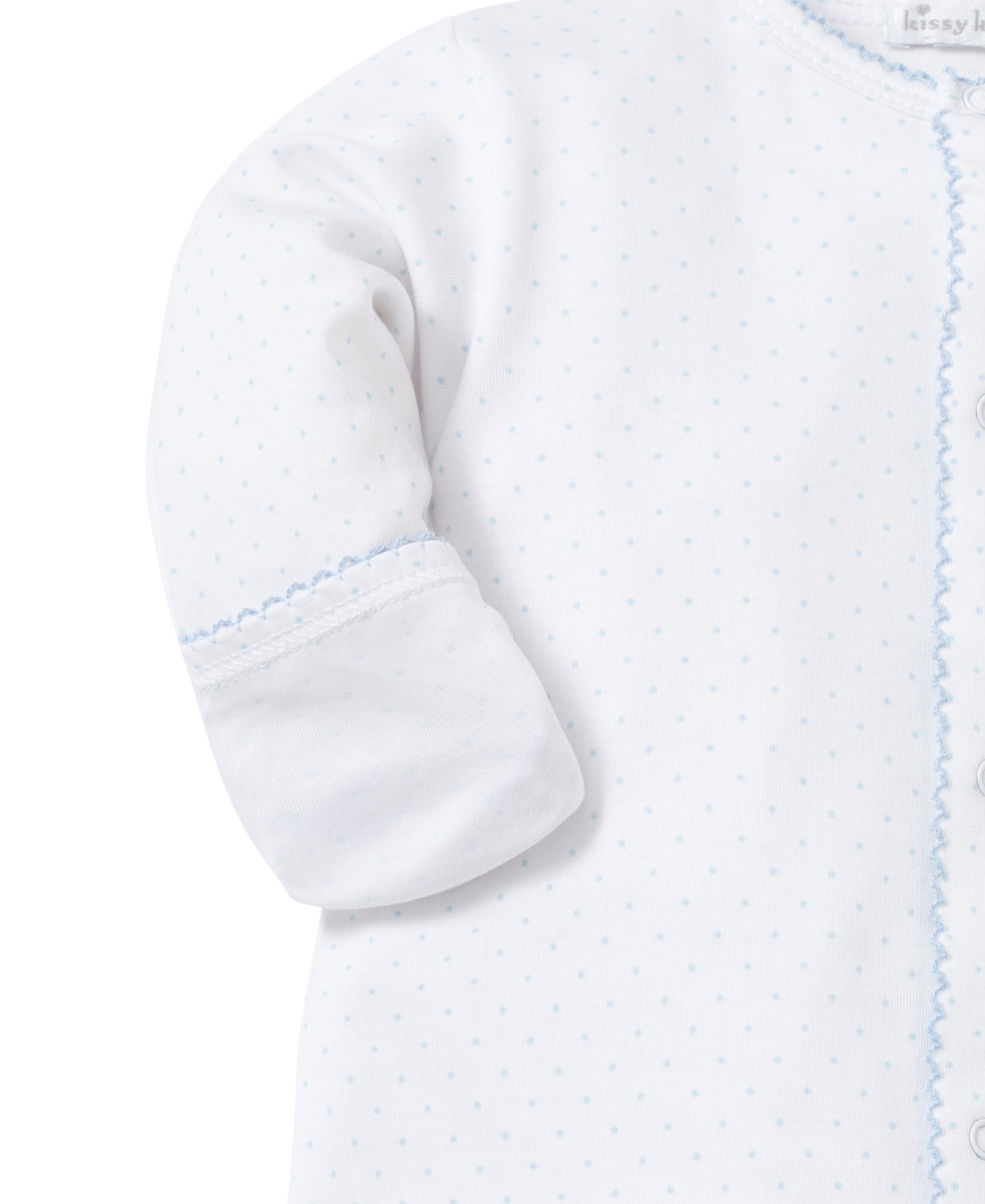 White/Blue New Kissy Dots Print Converter Gown