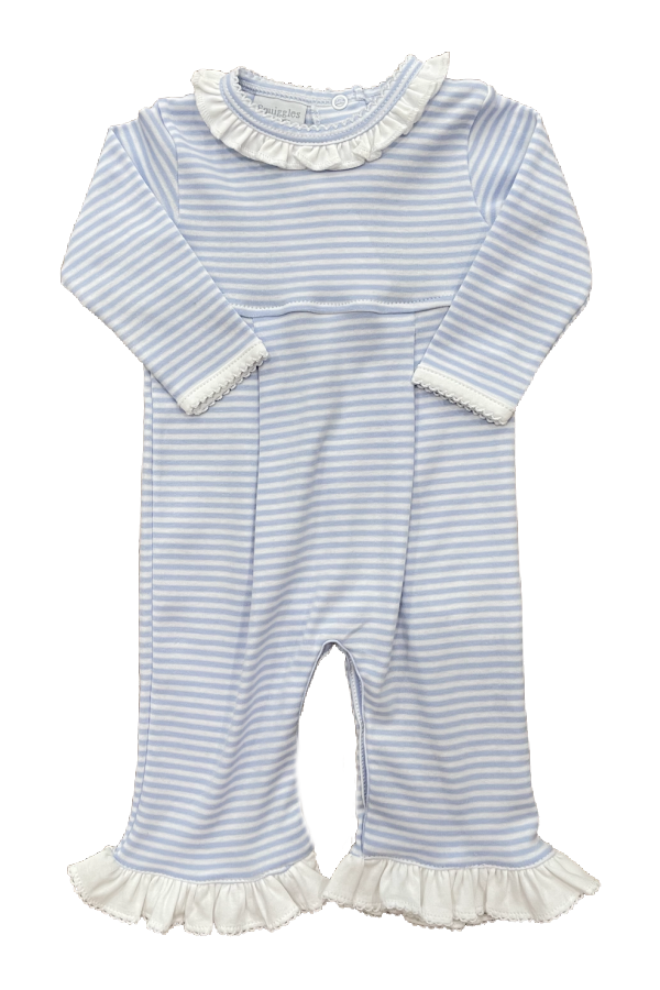 Light Blue Coverall with Ruffle Collar