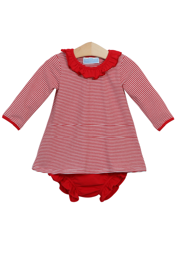 Libby Long Sleeve Bloomer Set - Red Stripe