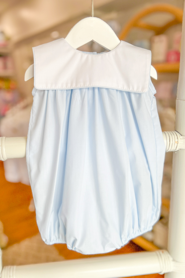 Sleeveless Square Bib Girl Bubble in Light Blue
