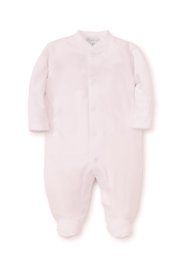 Basic Footie - Pink with White Trim