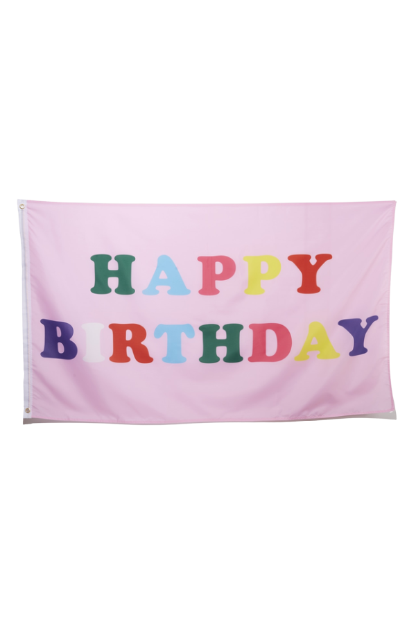 "Happy Birthday" Multicolor Letter Flag