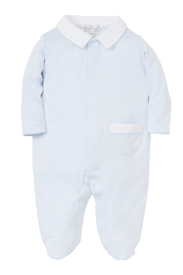 New Beginnings Footie with Collar - Blue