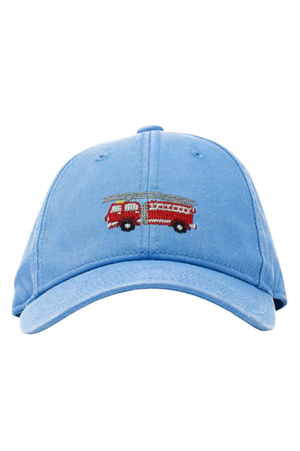 Firetruck Needlepoint Light Blue Kids Hat