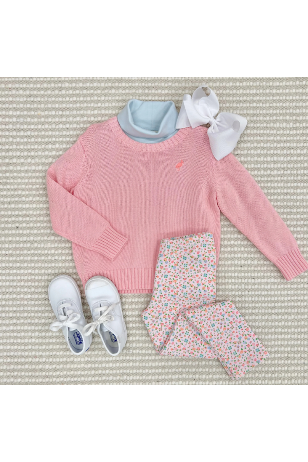 Isabelle's Sweater - Sandpearl Pink with Parrot Cay Coral Stork