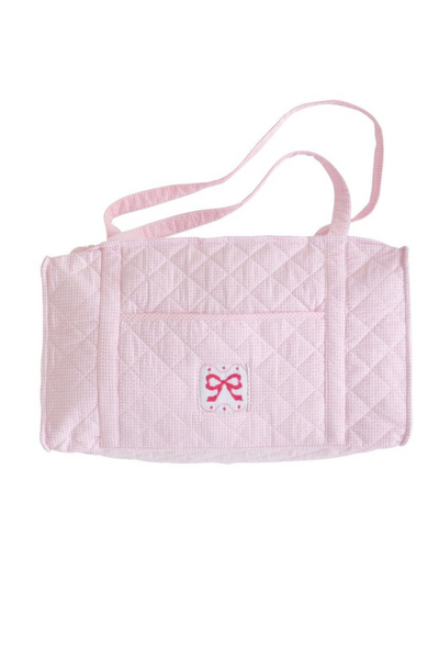 Pink Bow Quilted Luggage