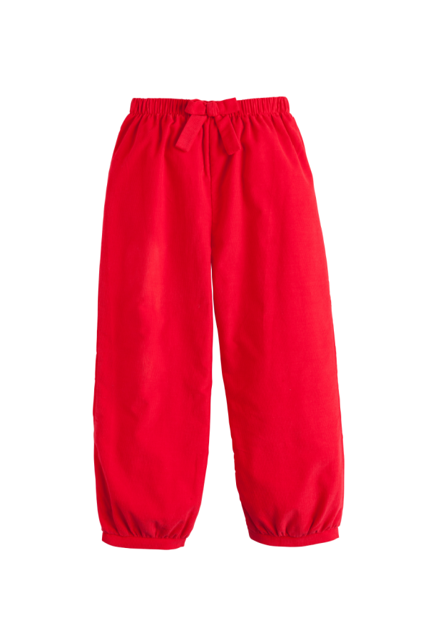 Banded Bow Pant - Red Corduroy