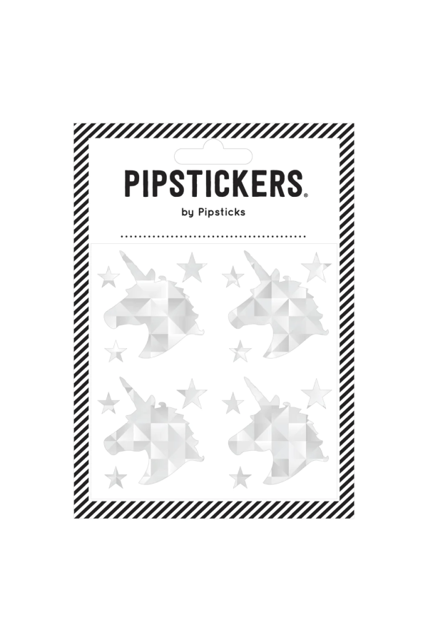 Silver Holographic Unicorns Sticker Set