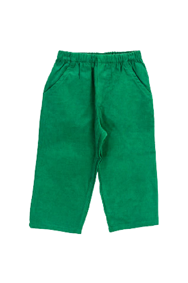 Green Corduroy Elastic Waist Pant