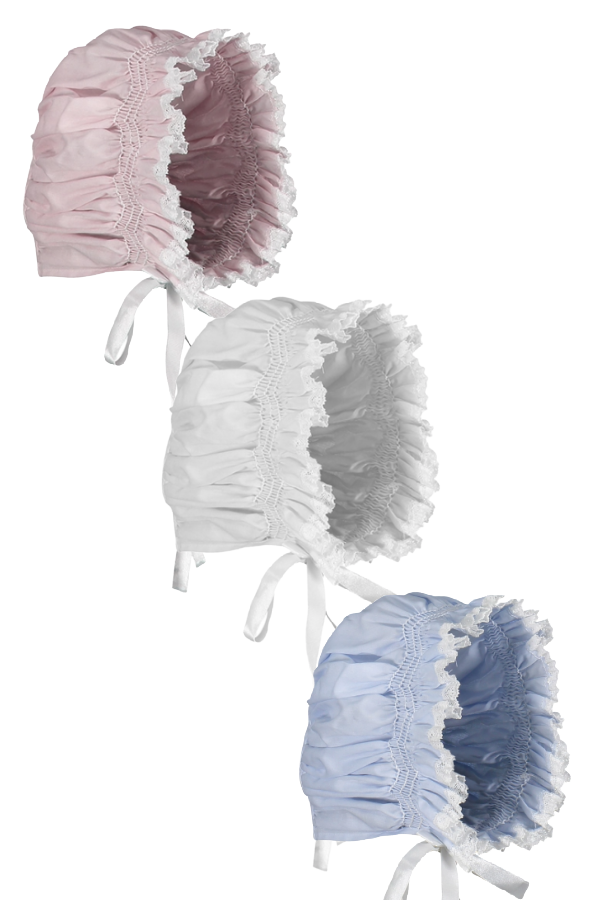 Girls Smocked Lace Bonnet More Colors