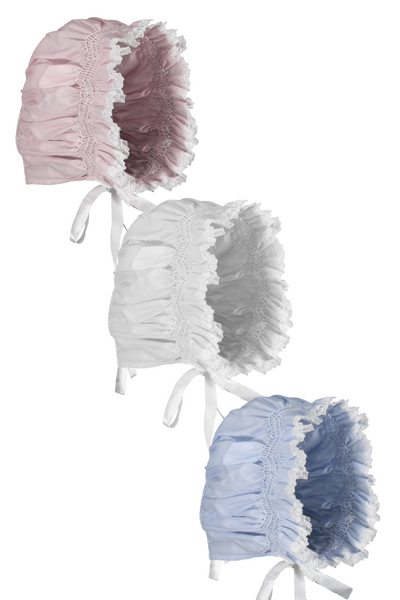 Girls Smocked Lace Bonnet - More Colors