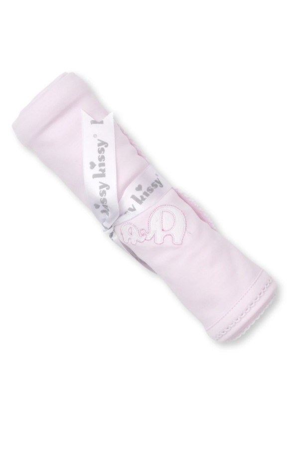 Pique Elephant Love Blanket- Pink