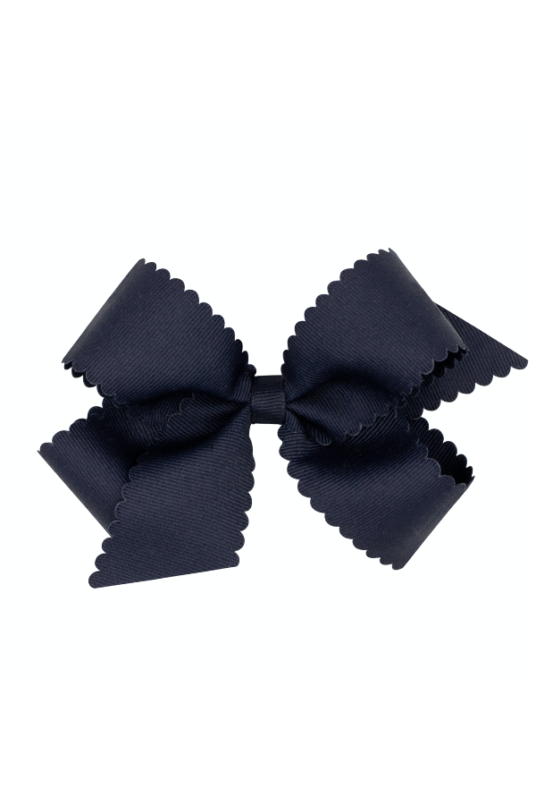 Scallop Edge Grosgrain Hair Bow - Medium