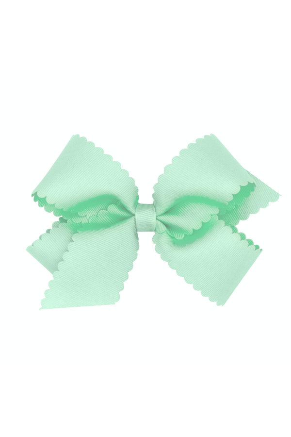 Scallop Edge Grosgrain Hair Bow - Medium