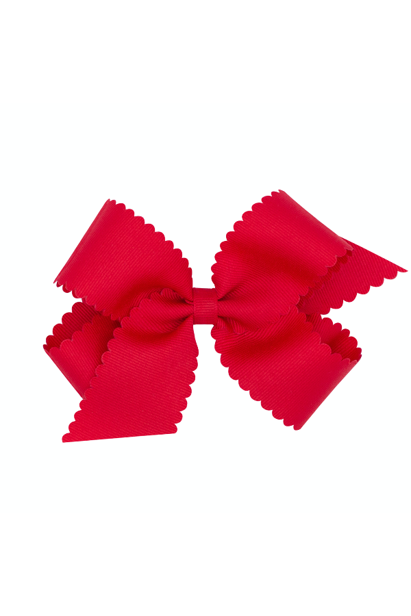 Scallop Edge Grosgrain Hair Bow - Medium