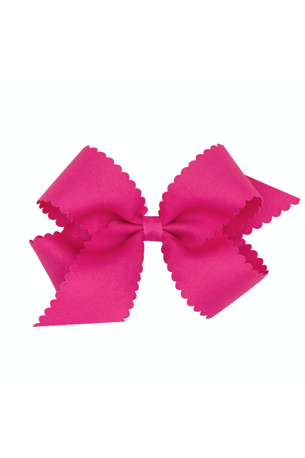 Scallop Edge Grosgrain Hair Bow - Medium