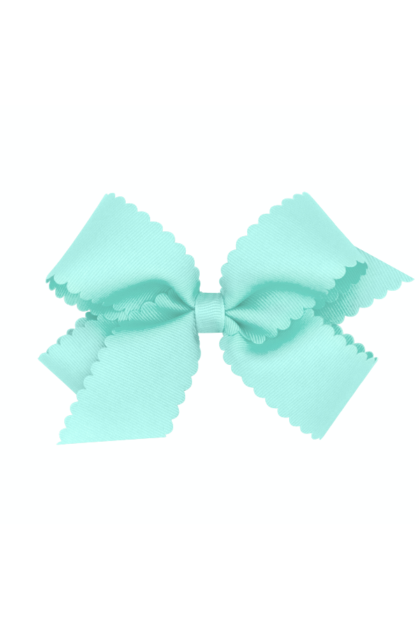 Scallop Edge Grosgrain Hair Bow - Medium