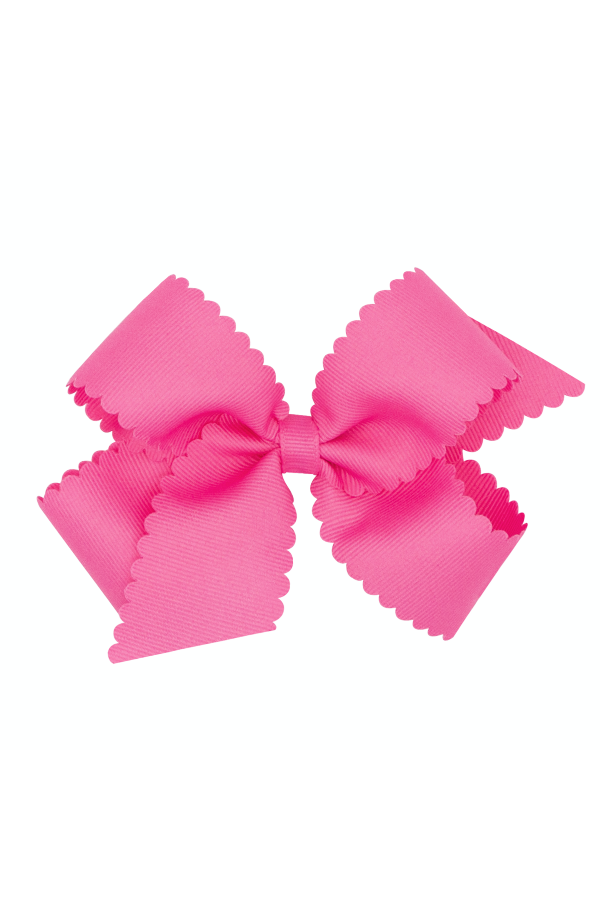 Scallop Edge Grosgrain Hair Bow - Medium
