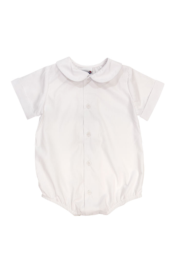 White Piped Shirt with Snaps (Boys)