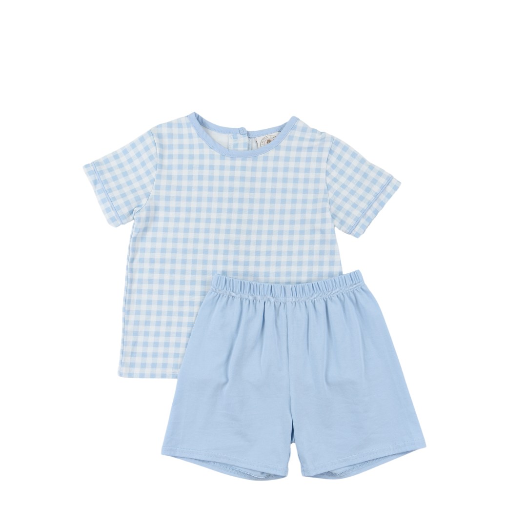 Classic Gingham Blue Short Set