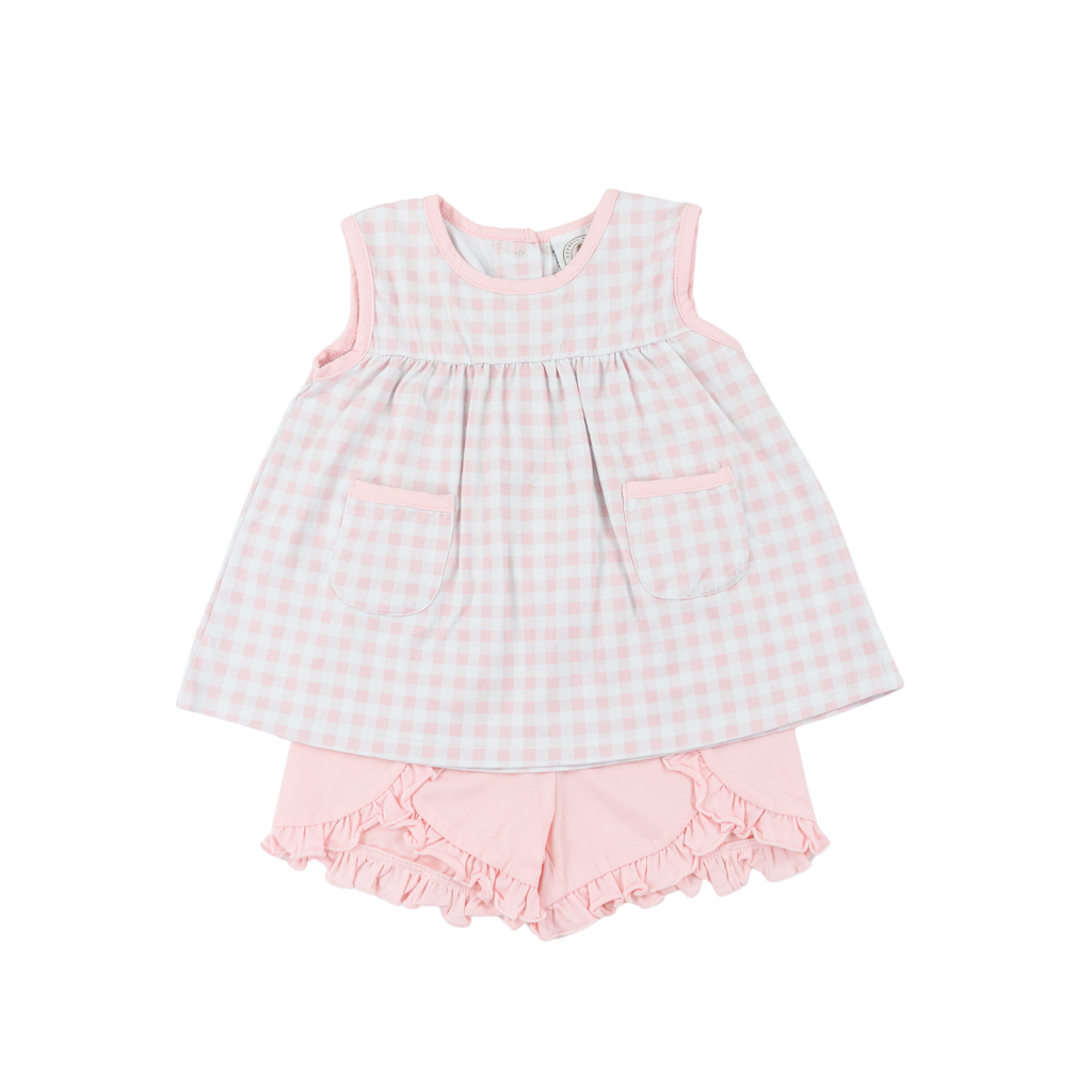 Classic Gingham Pink Short Set