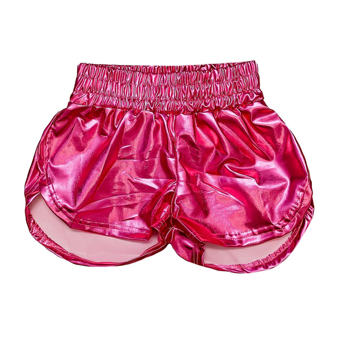 Metallic Shorts in Hot Pink