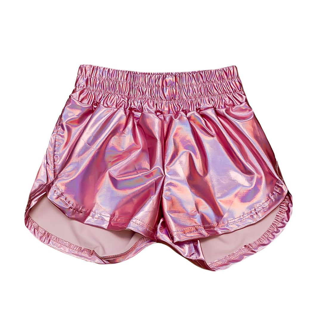 Metallic Shorts in Light Pink