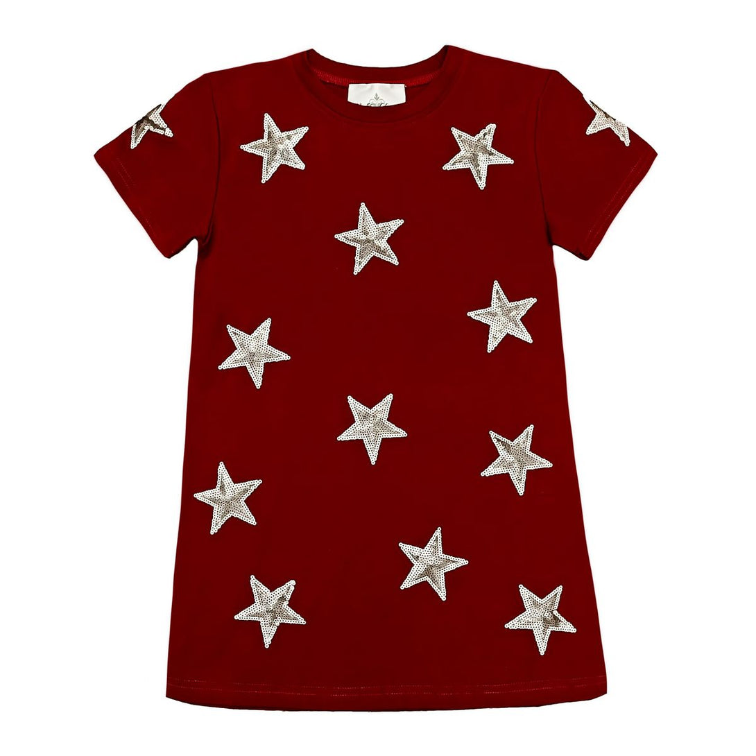 Maroon and Gray Star Dress