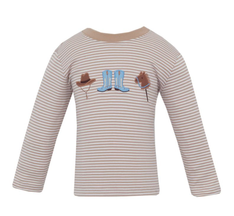 Cowboy Khaki Knit Stripe Long Sleeve T-Shirt PRE-ORDER