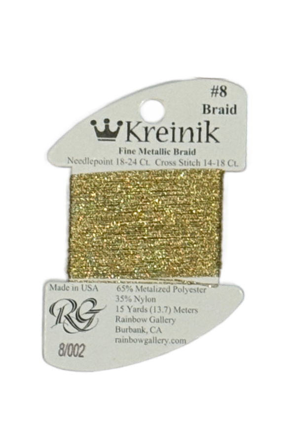 Kreinik Fine Braid #8 - 002 Gold