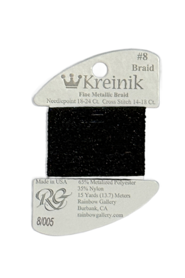 Kreinik Fine Braid #8 - 005 Black