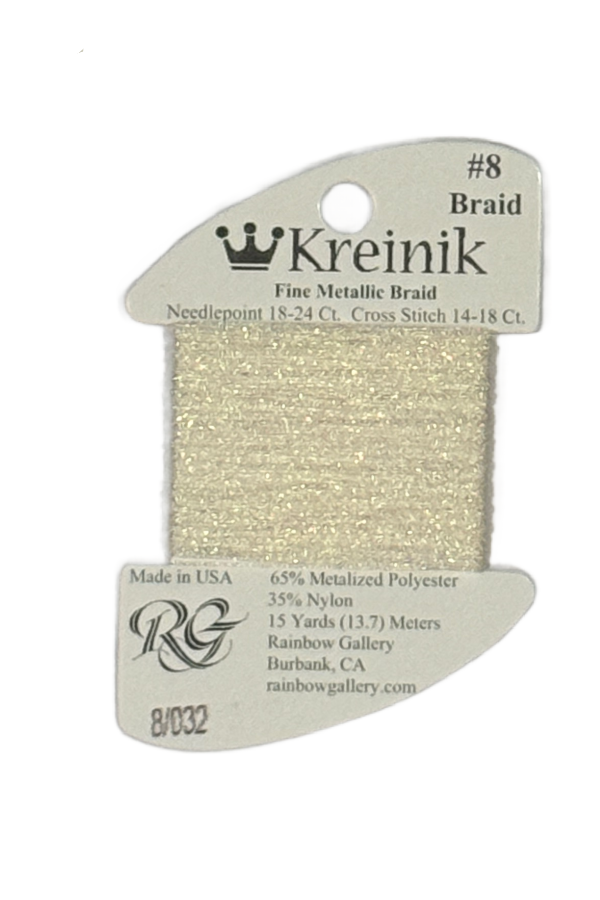 Kreinik Fine Braid #8 - 032 Pearl