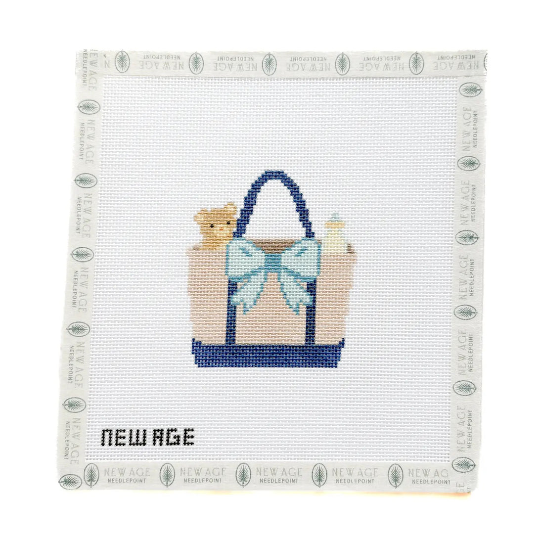 Baby Boy Blue Tote Bag Needlepoint Canvas