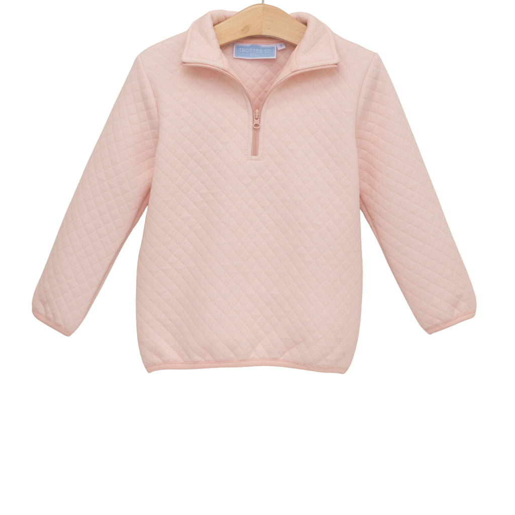 1/4 Zip Quilted Pullover Light Pink PRE-ORDER